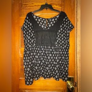 Torrid Gauze Lace Babydoll Top